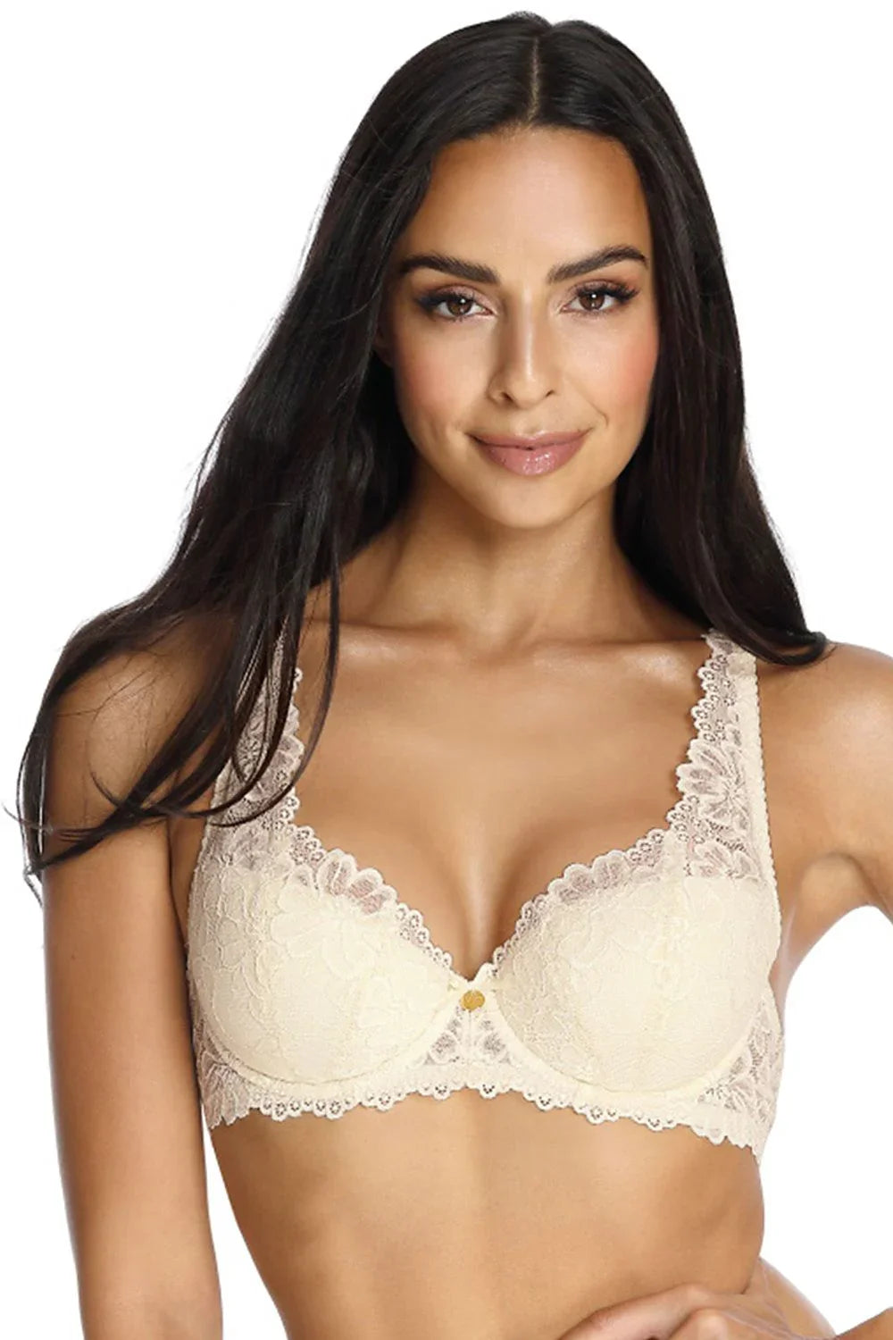 Women Wide Strap Floral Underwire Bra