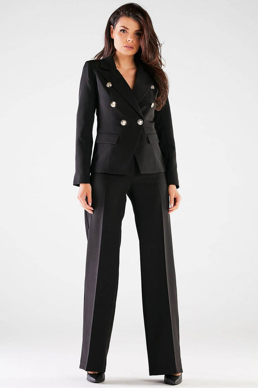 Professional Women Wide-Leg Pants – High-Rise Stretch