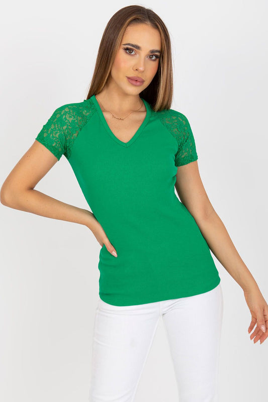 Women's Lace Blouse - Solid Hip Length