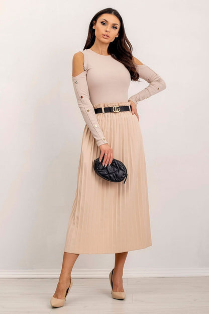 Women's Cold-Shoulder Blouse - Solid Waist Length