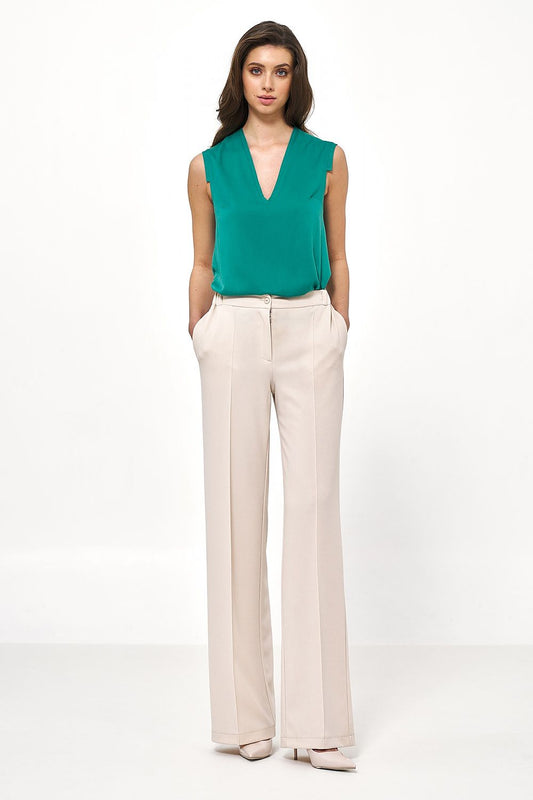 Elegant Women's Wide-Leg Pants – High-Rise Stretch