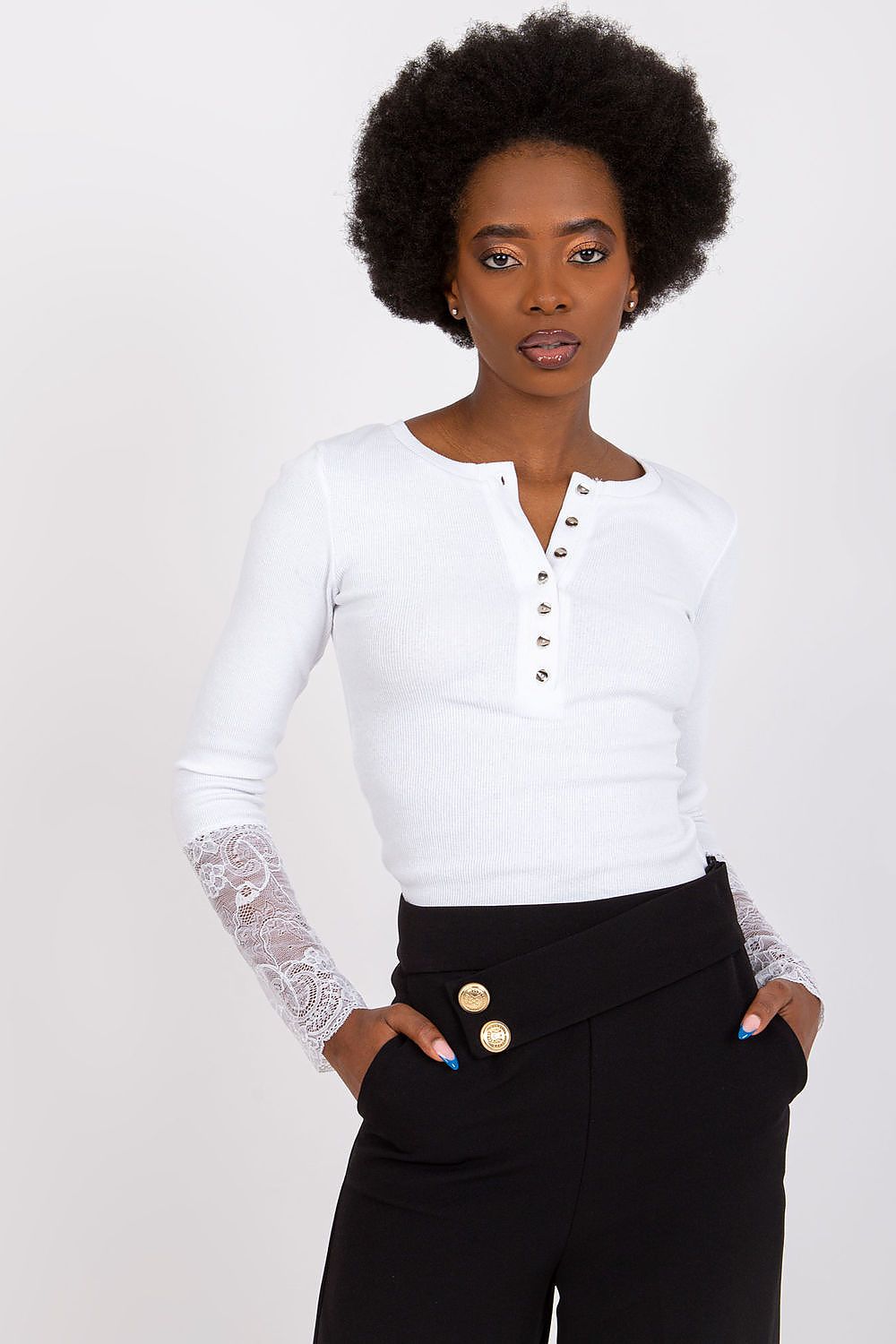 Women's Lace Blouse - Lace Waist Length
