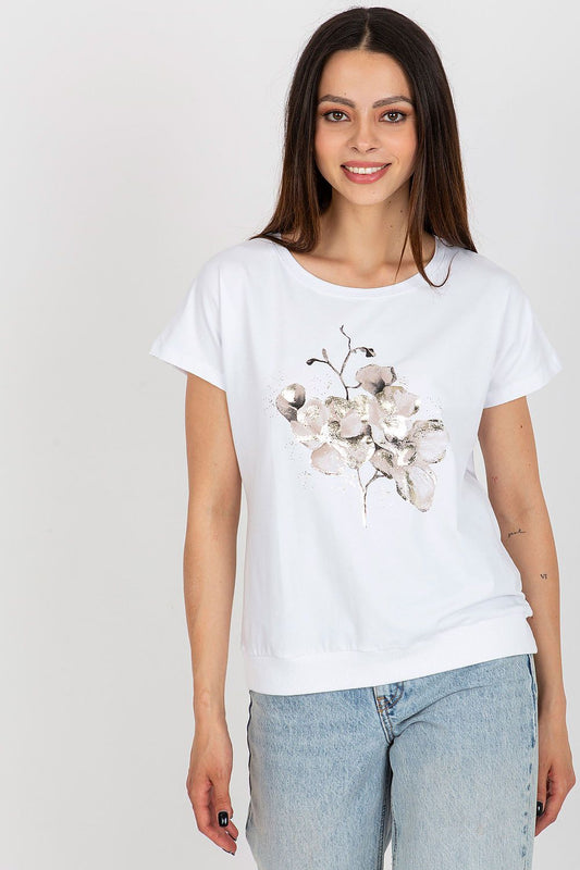 Women's Cotton Blouse - Floral Hip Length