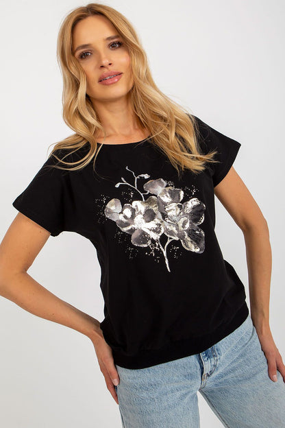 Women's Cotton Blouse - Floral Hip Length