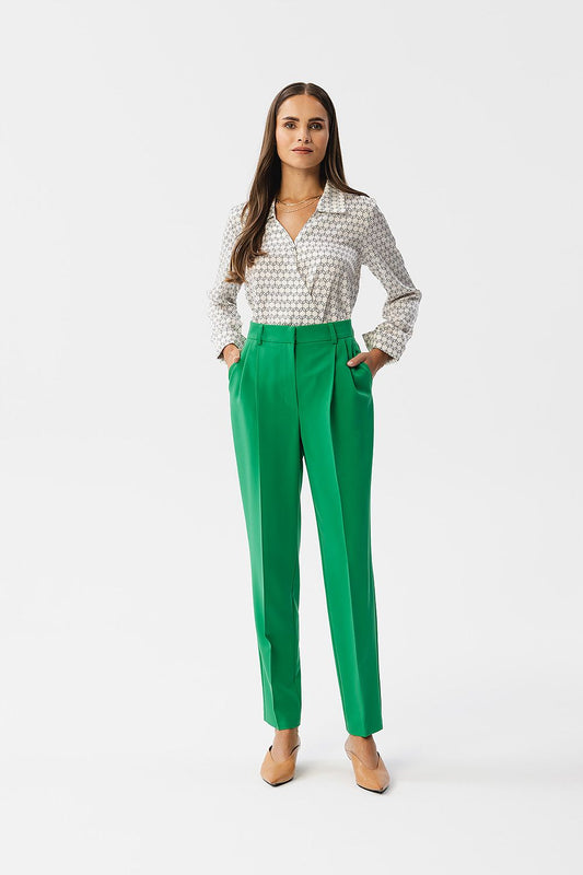 Chic Women Formal Pants – High-Waist Tapered Comfort