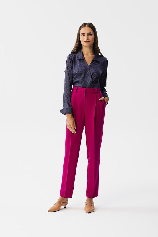 Elegant Women Formal Pants – High-Waist Stretch Tapered