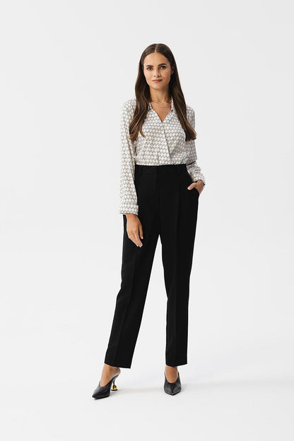 Professional Women Trousers – High-Waist Zipper Front