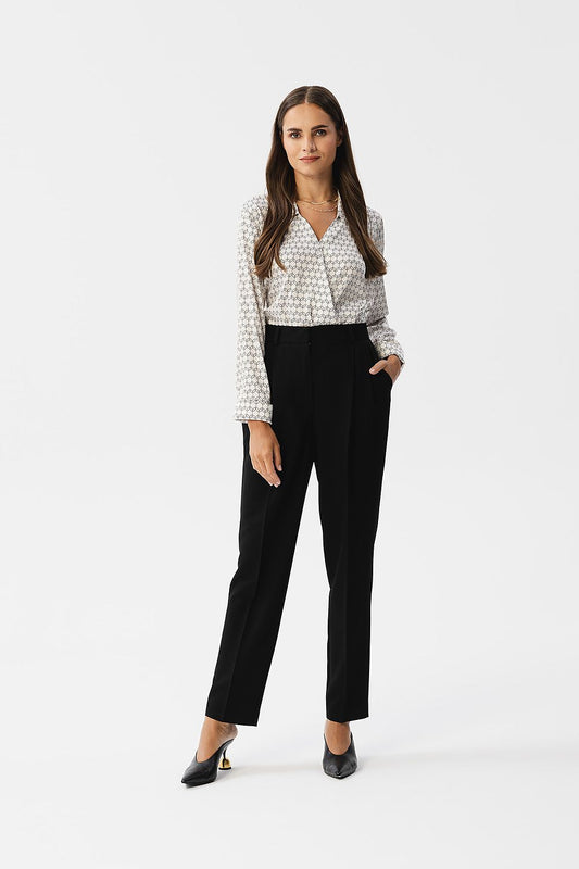 Professional Women Trousers – High-Waist Zipper Front
