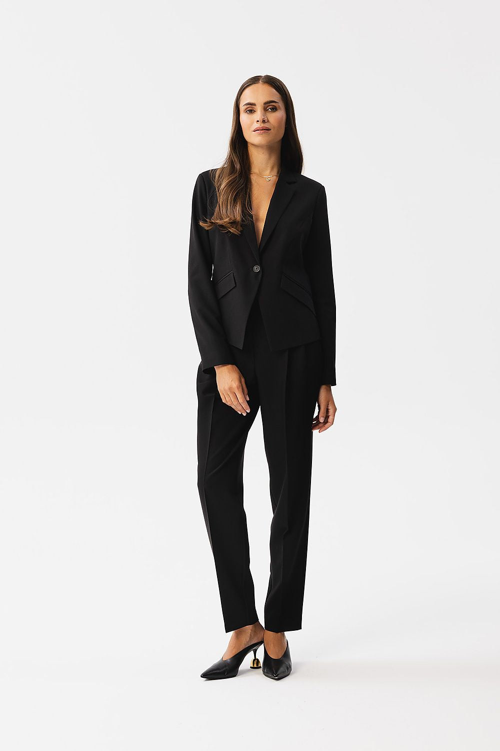 Professional Women Trousers – High-Waist Zipper Front