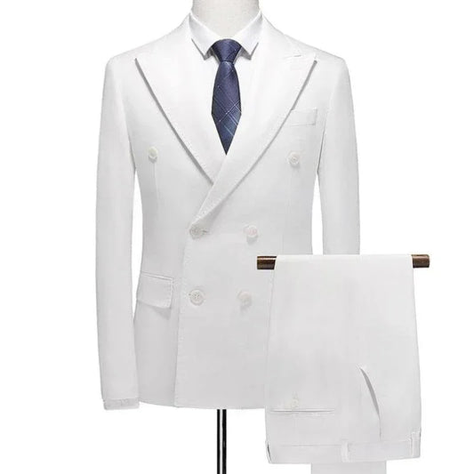 Double-Breasted 3-Piece Men Suit - Groom & Business -Guocali