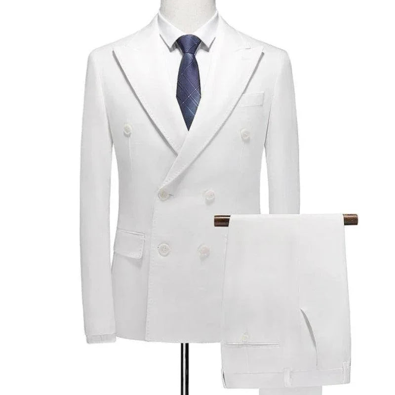 Elegant Men’s Suit - Solid Double-Breasted