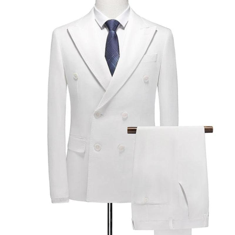 Double-Breasted 3-Piece Men Suit - Groom & Business - Double-Breasted Suit - Guocali