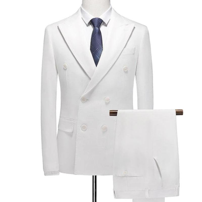 Double-Breasted 3-Piece Men Suit - Groom & Business - Double-Breasted Suit - Guocali