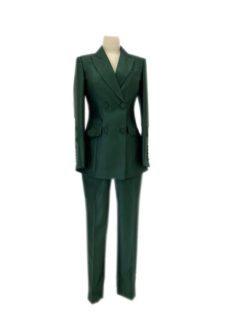 Double-Breasted Business Pantsuit - Women Trouser Suits - Trouser Suit - Pantsuit - Guocali