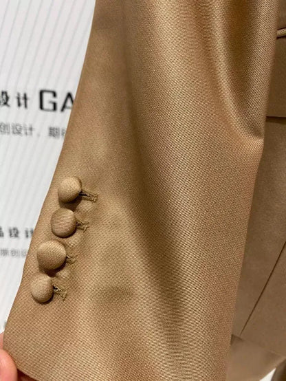 Double-Breasted Flared Pant Suit - Two-Piece Women Suit -Guocali