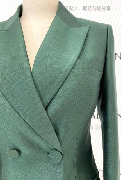 Double-Breasted Flared Pant Suit - Two-Piece Women Suit -Guocali