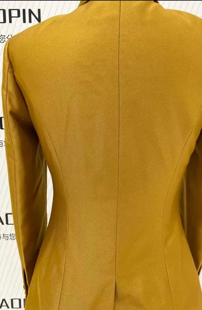 Double-Breasted Flared Pant Suit - Two-Piece Women Suit -Guocali