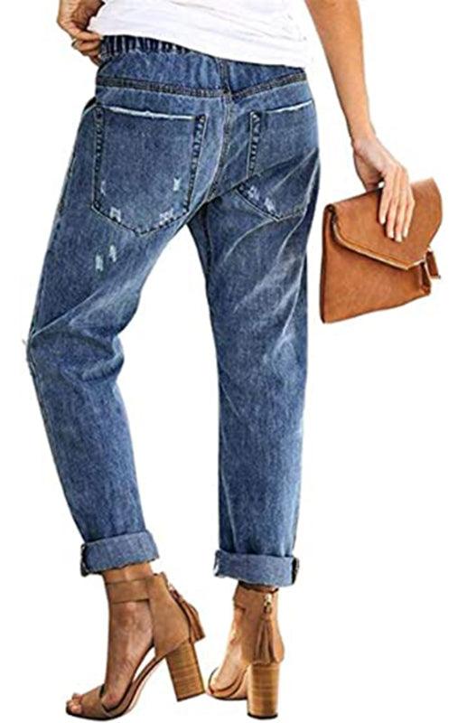 Drawstring Jeans Waist Jeans - Drawstring Jeans - Guocali