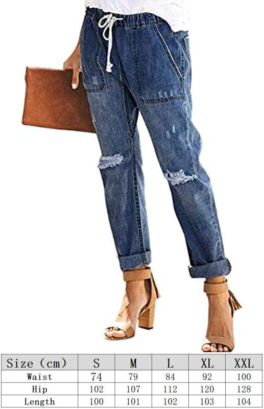 Drawstring Jeans Waist Jeans - Drawstring Jeans - Guocali