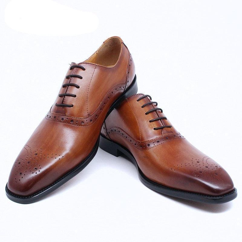 Dress Shoes - Axel Leather Lace-Up Men Shoes - Dress Shoes - Guocali