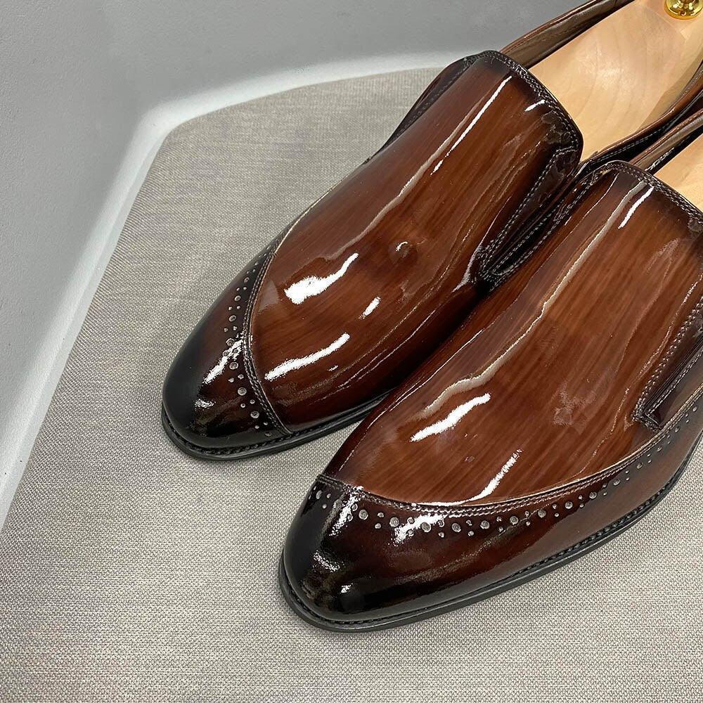 Dress Shoes - Max Glossy Slip-On Men Shoes - Dress Shoes - Guocali