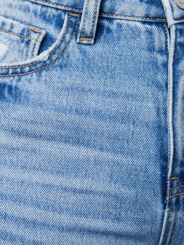 Edgy Women Jeans – High Rise Tassel Hem -Guocali