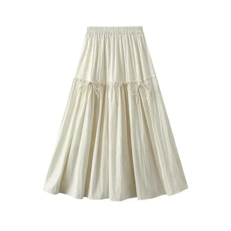 Elegant Bow A-Line Skirt -Guocali