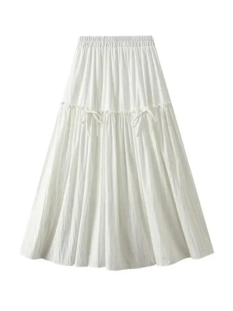 Elegant Bow A-Line Skirt -Guocali