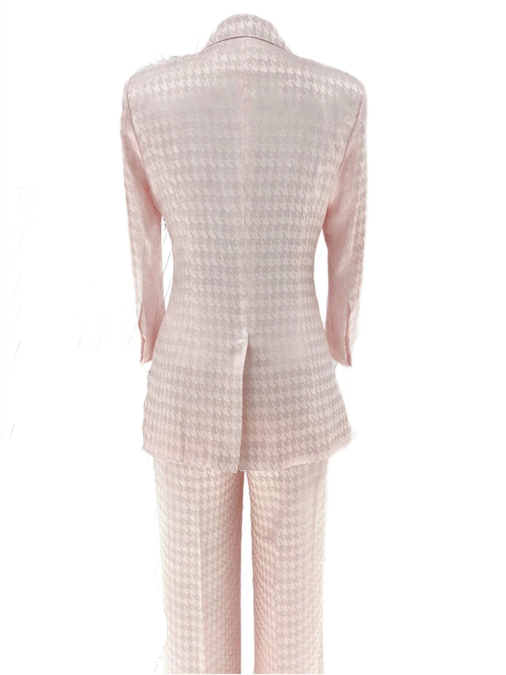 Elegant, Chic Women's Pant Suit - Plaid Single-Breasted