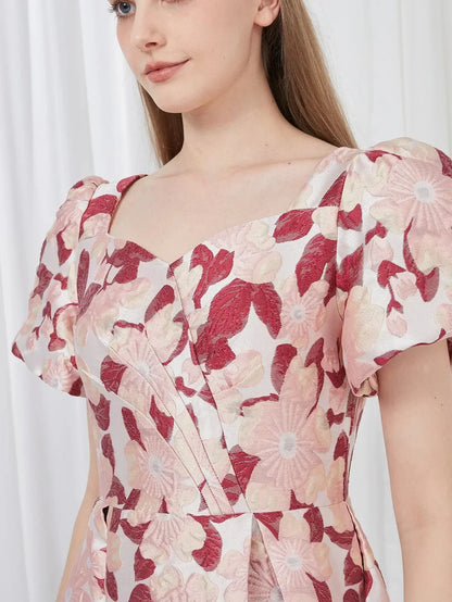 Elegant Embroidery Jacquard Long Prom Dress -Guocali