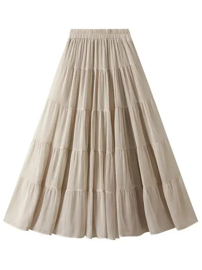 Elegant High Waisted Pleated Skirt -Guocali