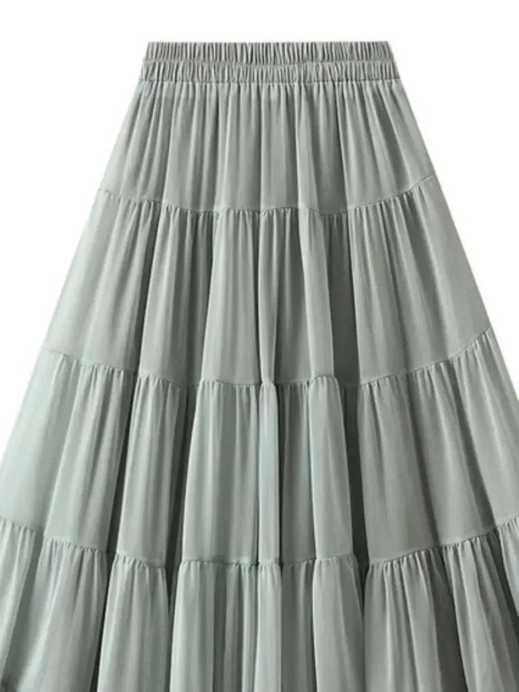 Elegant High Waisted Pleated Skirt -Guocali