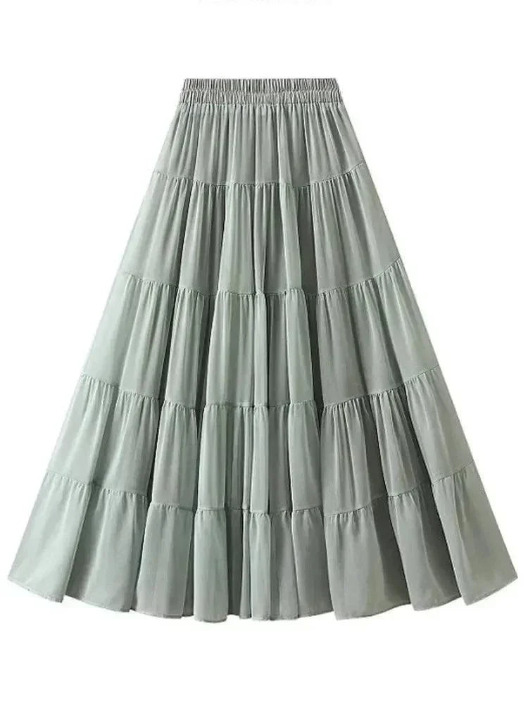 Elegant High Waisted Pleated Skirt -Guocali