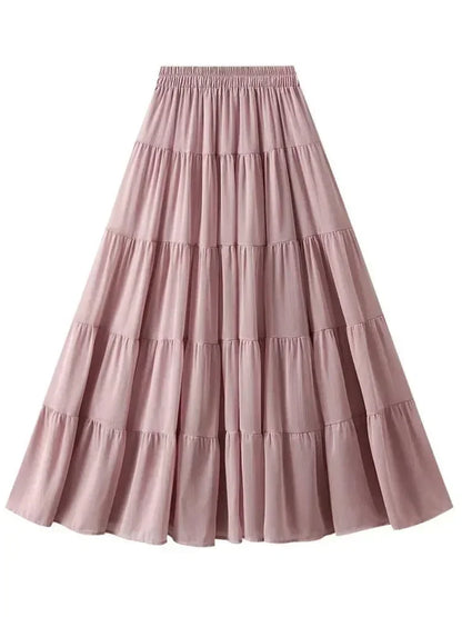 Elegant High Waisted Pleated Skirt -Guocali