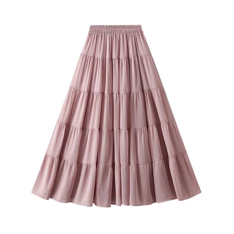 Elegant High Waisted Pleated Skirt - Pleated Skirt - Guocali