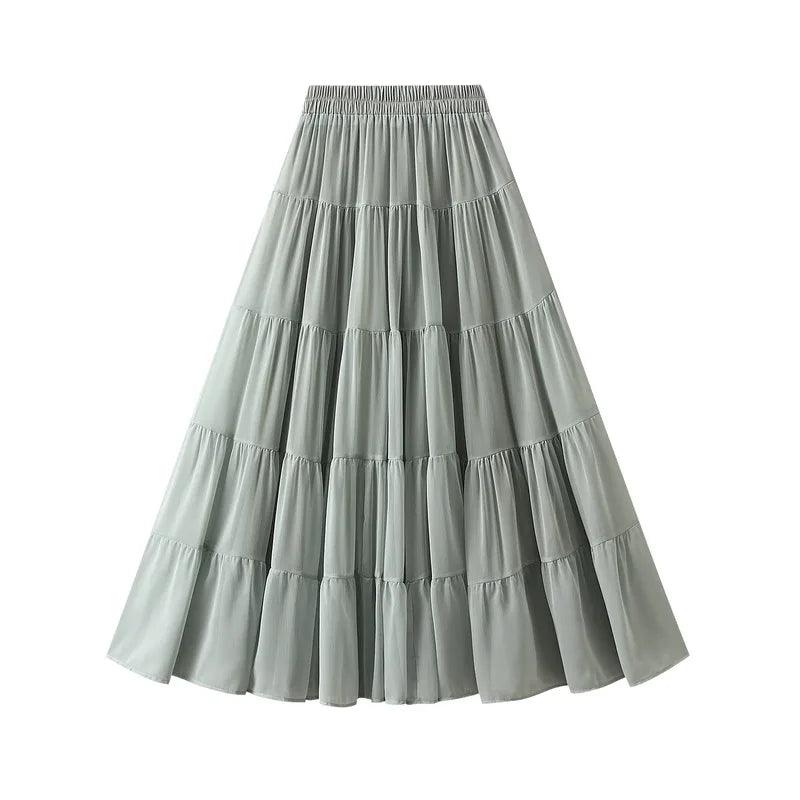 Elegant High Waisted Pleated Skirt - Pleated Skirt - Guocali