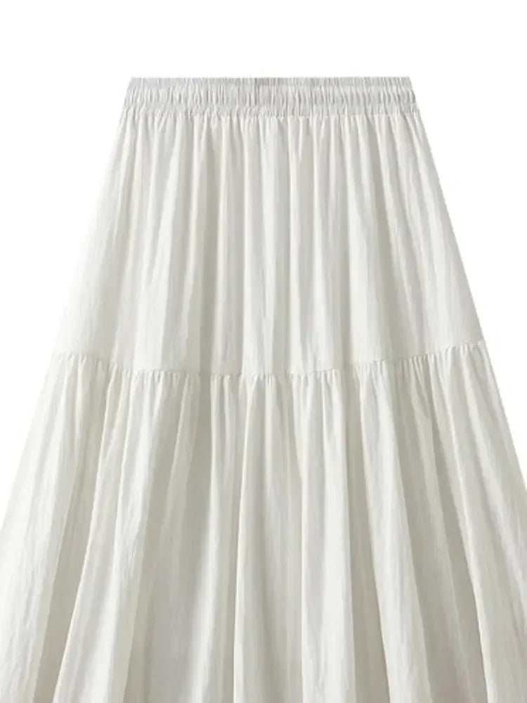Elegant Lace-Up Elastic Pleated Skirt -Guocali