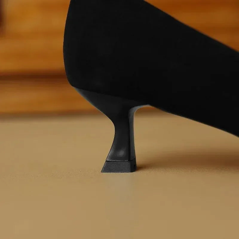 Elegant Leather Low Heel Women Pumps -Guocali