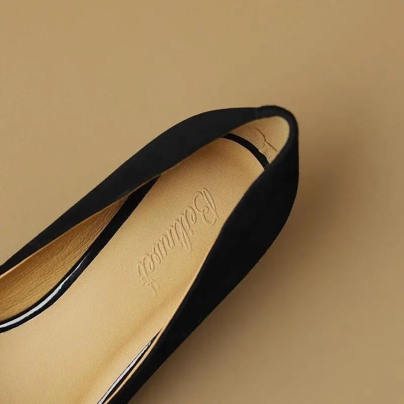 Elegant Leather Low Heel Women Pumps - Pumps Shoes - Guocali