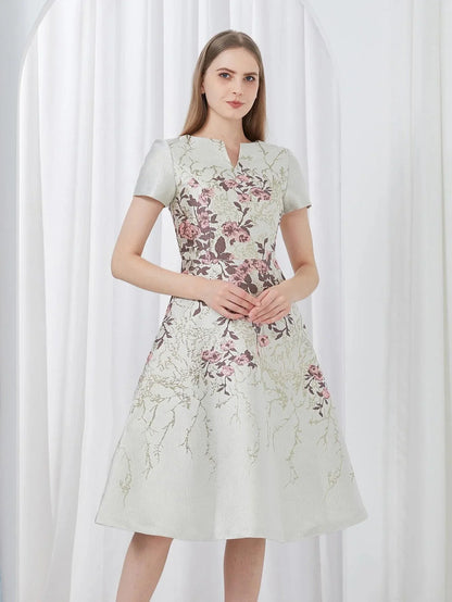 Elegant Luxury Summer Jacquard Party Dress -Guocali