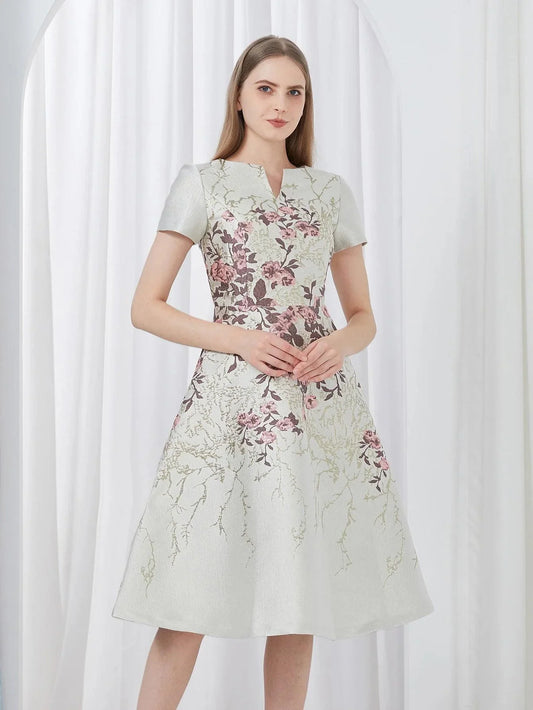 Elegant Luxury Summer Jacquard Party Dress -Guocali