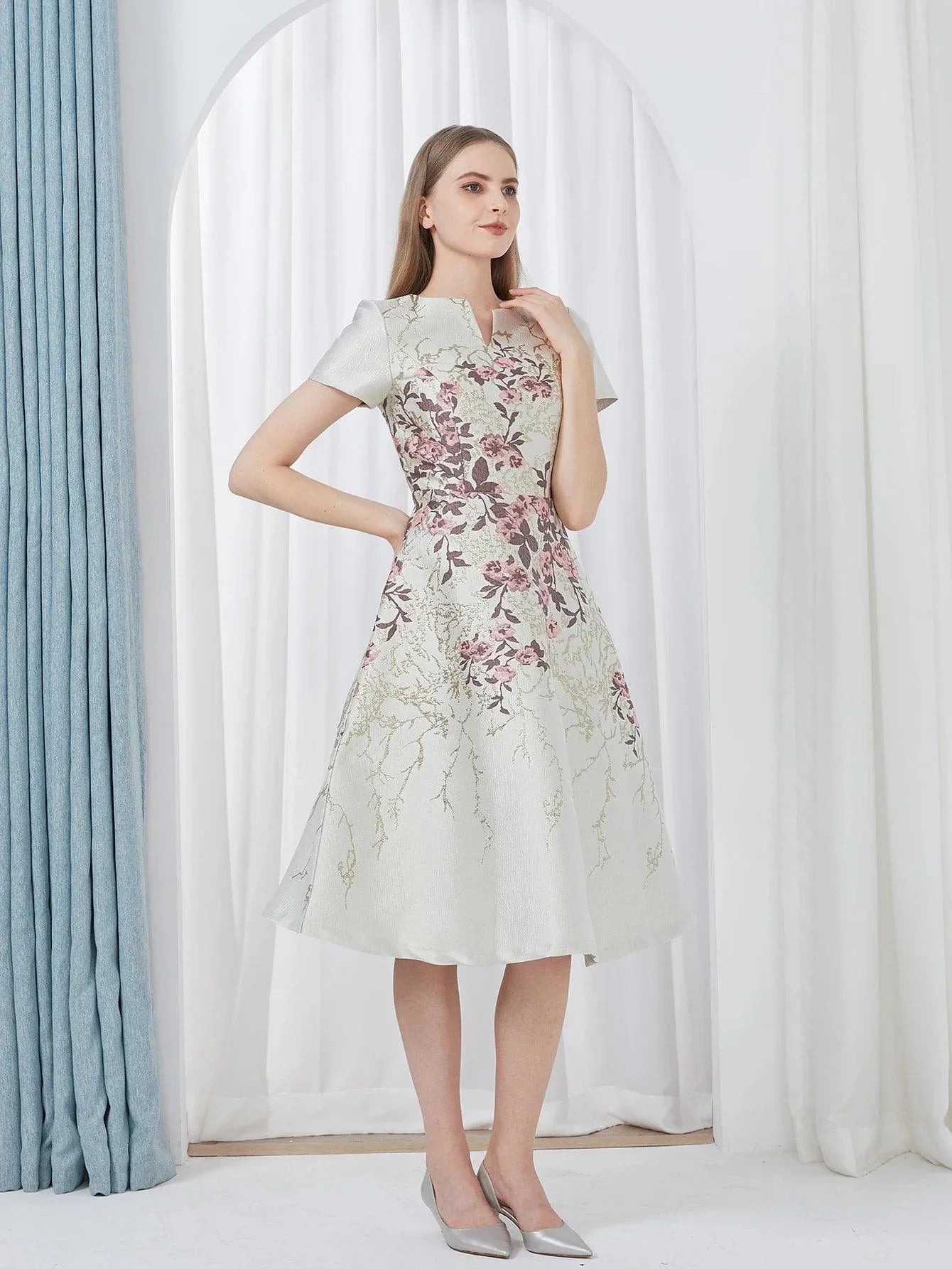 Elegant Luxury Summer Jacquard Party Dress -Guocali