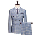 Elegant Men’s Suit - Plaid Double-Breasted