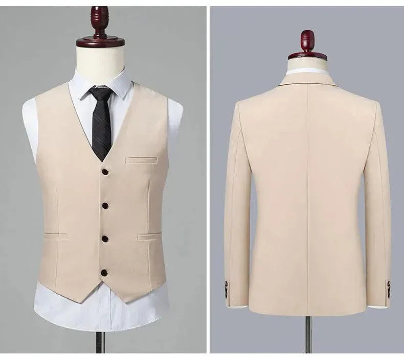 Elegant Men’s Suit - Solid Double-Breasted