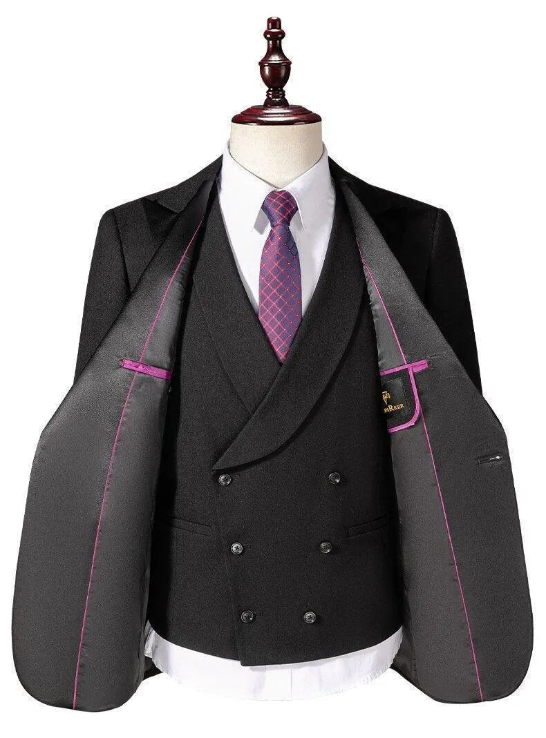 Elegant Men’s Tuxedo Suit - Solid Single-Breasted