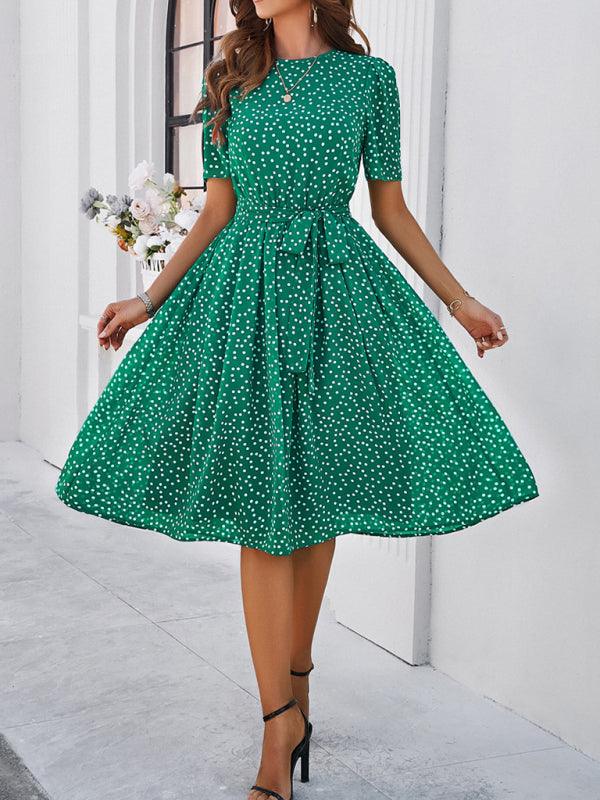 Elegant Polka Dot Print Strappy Dress - Strappy Dress - Guocali