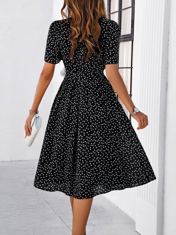 Elegant Polka Dot Print Strappy Dress - Strappy Dress - Guocali