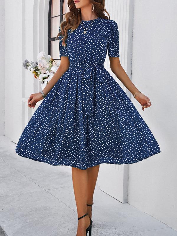 Elegant Polka Dot Print Strappy Dress - Strappy Dress - Guocali