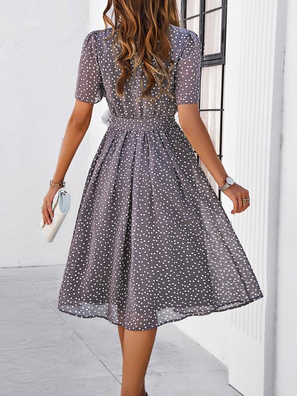 Elegant Polka Dot Print Strappy Dress - Strappy Dress - Guocali