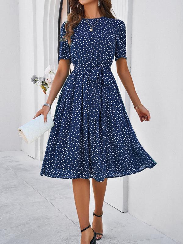 Elegant Polka Dot Print Strappy Dress - Strappy Dress - Guocali